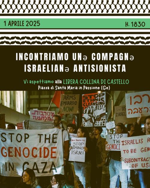 Incontriamo unə compagnə israelianə antisionista