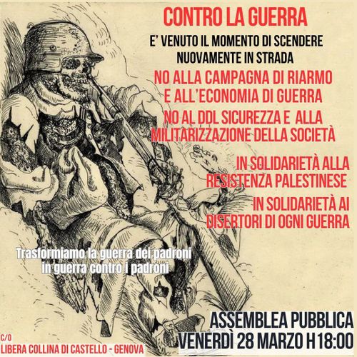 Assemblea pubblica contro la guerra