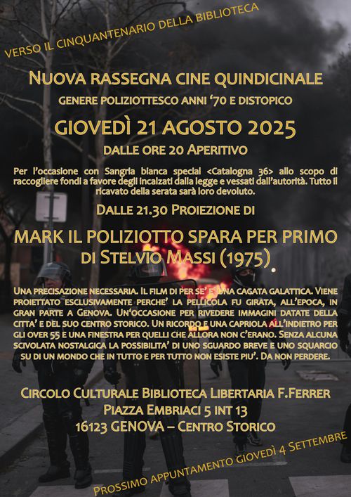 Cine Rassegna quindicinale_Mark il poliziotto spara per primo_Genere poliziottesco anni '70